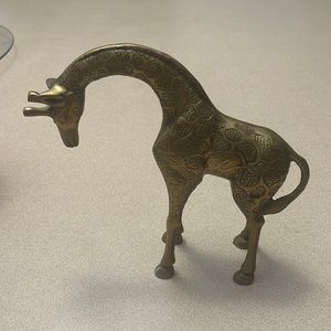 Vintage Solid Brass Giraffe 9” Tall MCM